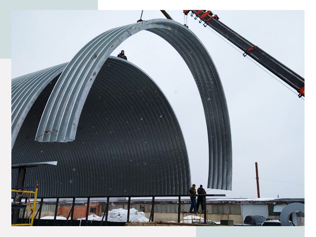 Полукруглые ангары в Заволжье