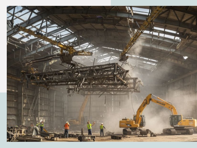 Демонтаж ангаров в Заволжье от 611 руб. за м²